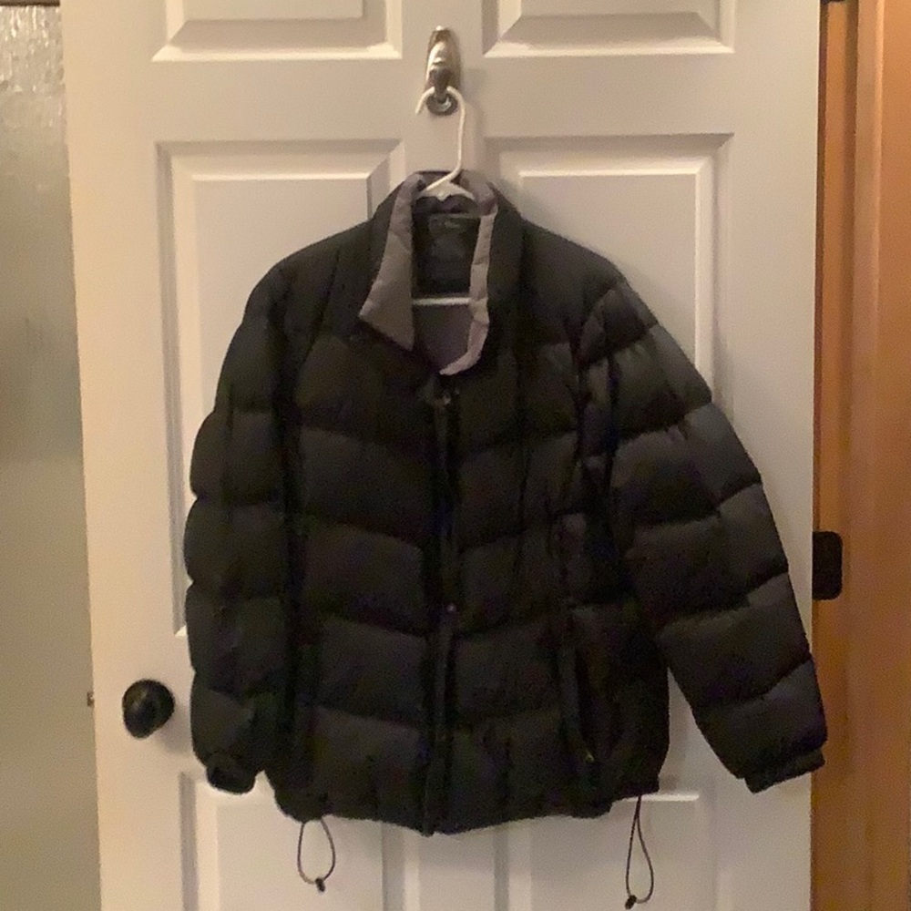 Women’s 1X Reg LLBean black goose-down jacket.